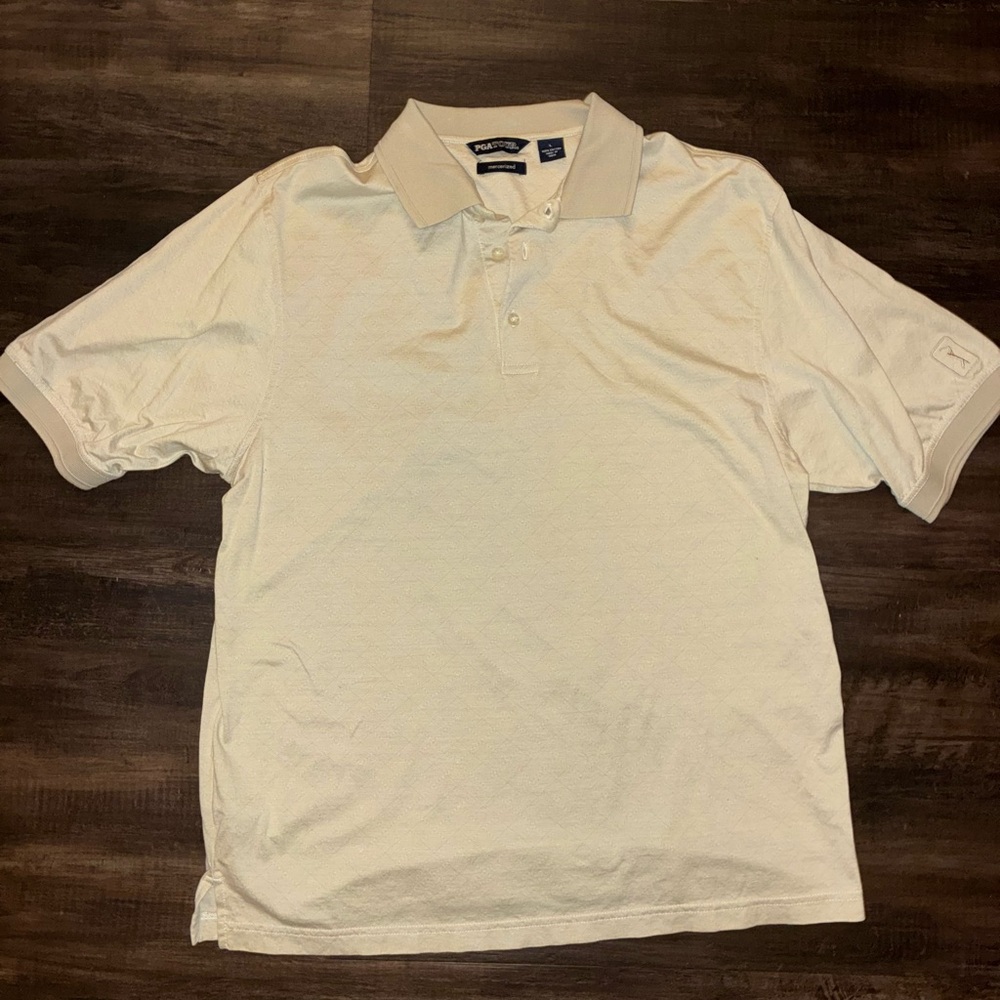 PGA Tour Light Beige Polo Shirt